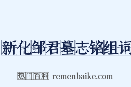 新化邹君墓志铭组词是什么意思的图片